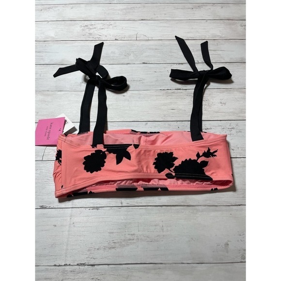 Kate Spade New York Women's Printed Bow-Tie Bikini Top (Shell Pink, - Picture 7 of 8